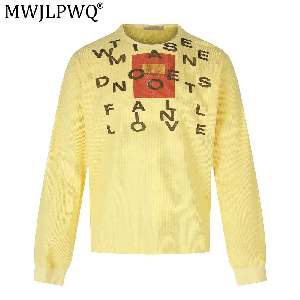 MWJLPWQ Letter Print Personalized Long-Sleeve T-Shirt For Men Loose Casual Knit Round-Neck 2026 Spring Autumn Ins Tops 21123