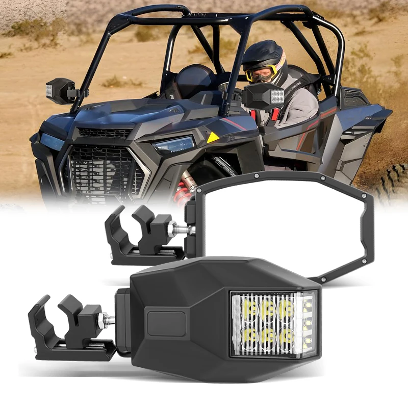 

UTV Mirrors Fit for RZR 800 900 1000 with Clamp Mount Design for 175 Inch Roll Cage and Offroad Terrain
