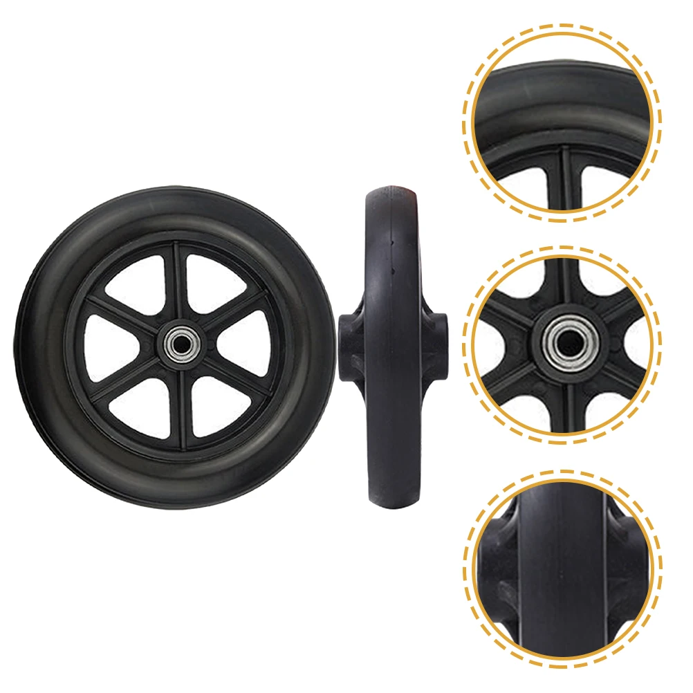 

2pcs Walker Front Wheel Accessories Universal Heavy Duty Wheelchair Replacement Wheels Wear Resistant Smooth Quiet