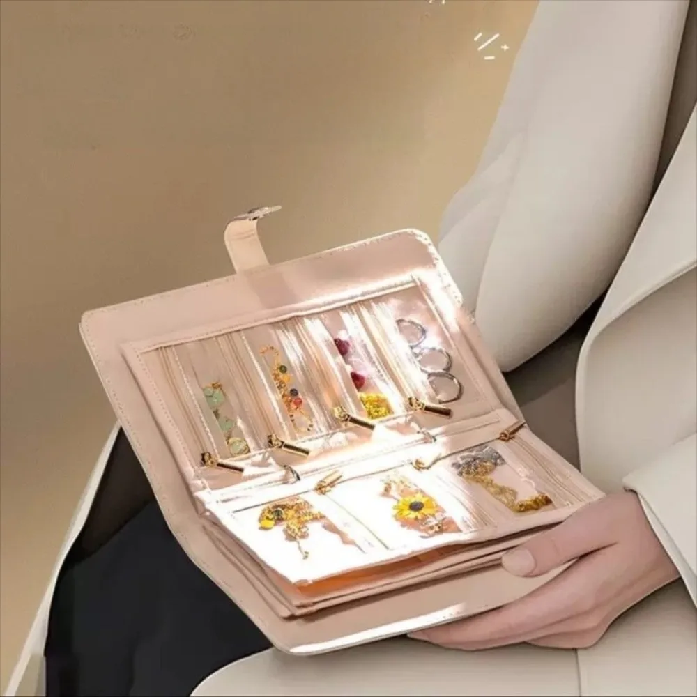 

Leather Jewelry Storage Book Love Heart Transparent Jewelry Packaging Brochure Loose Leaf Detachable Necklace Binder Display