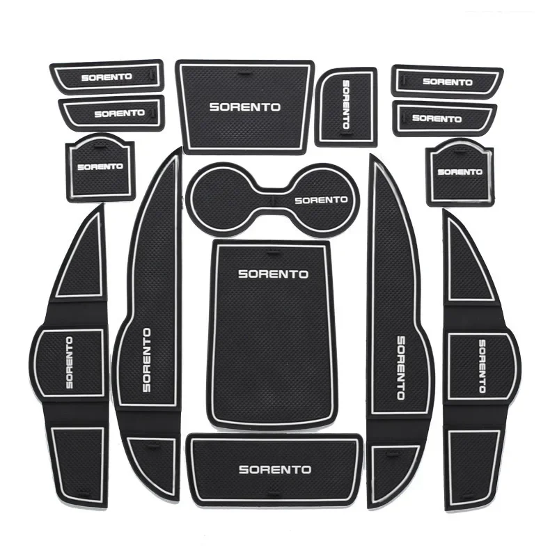 Tappetino antiscivolo per auto s per KIA Sorento XM 2010-2014 Kia Sorento R porta Slot Pad tappetino in gomma 3D cuscino per tazza tappetino