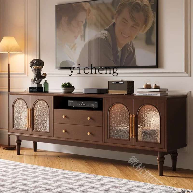 v9.9-solid wood TV cabinet household living room high-end new heightened bedroom TV cabinet