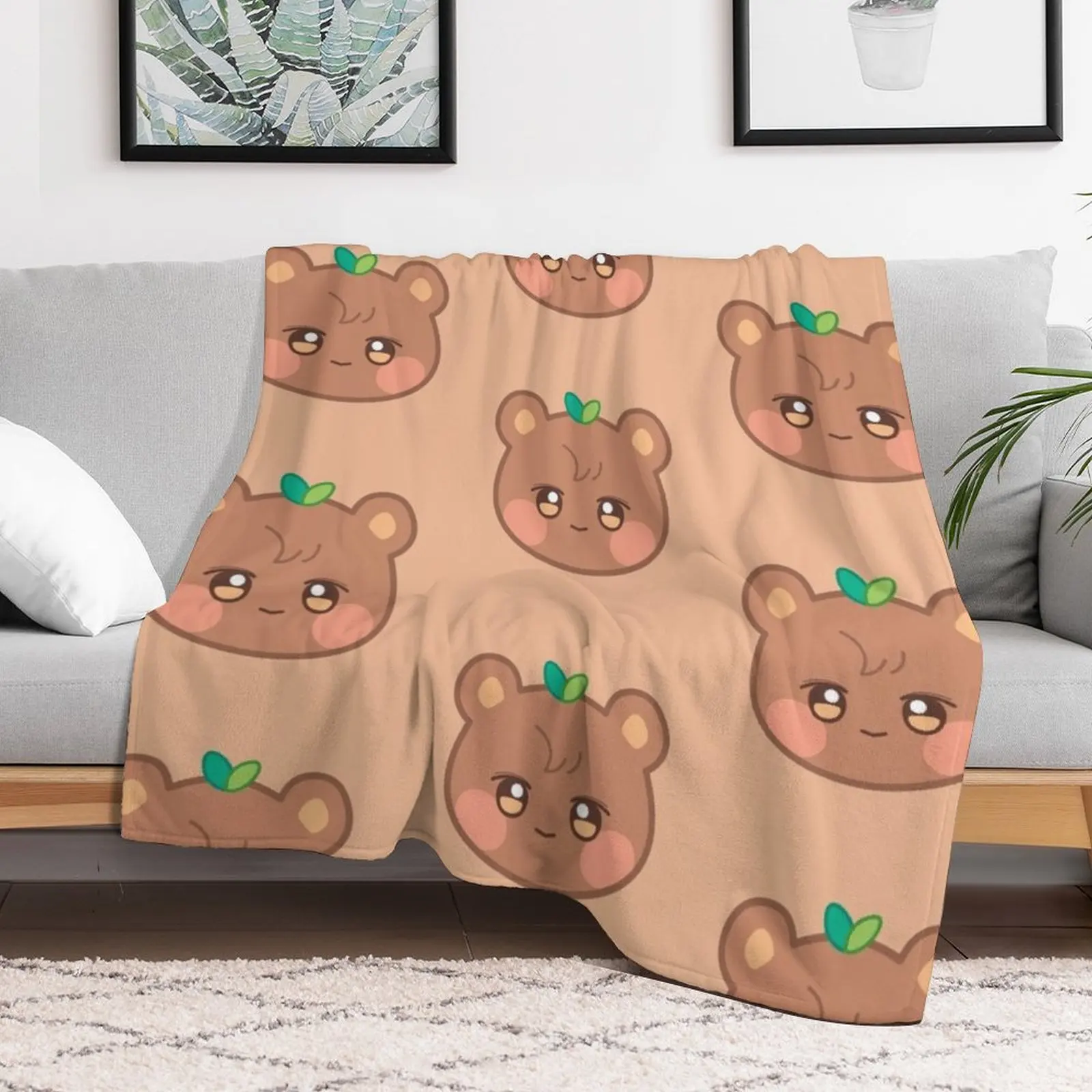 Ateez jongho aniteez jjongbear Throw Blanket for babies Sofas Warm Decorative Beds Blankets