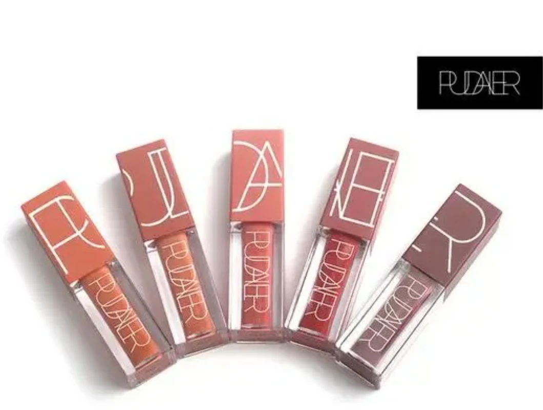 5 ピース/セット液体マット口紅化粧品メイクアップ 5 色リップ口紅メタリックリップグロススティックメイクアップ唇リップグロス P1202