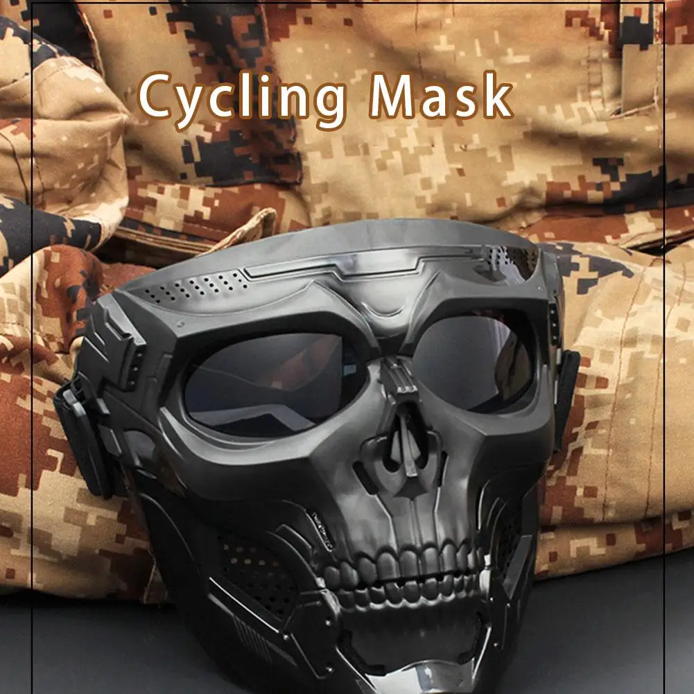 Creative Skull Motorcycle Riding Mask Retro Harley Mask Windproof Dustproof Face Mask Outdoor Goggles Adjustable Elastic Band