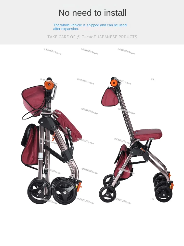 Elderly Trolley Walker, Aluminum Alloy, Light and Portable, Elderly