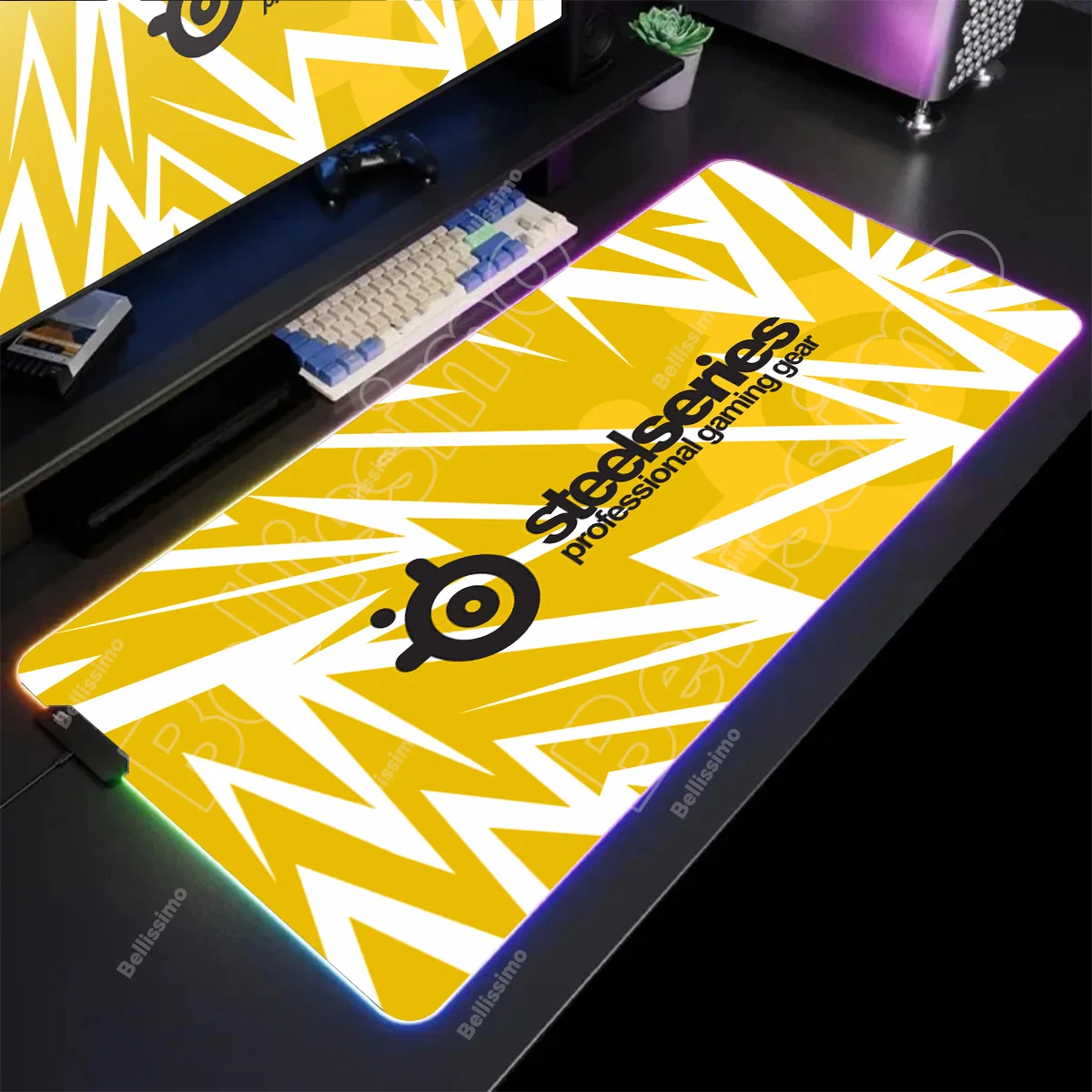 Rgb Mouse Pad Xxl S*Steelseries Laptop Mat Gaming Mousepad Backlit Keyboard Gamer Girl Table Pads LED Deskpad Mausepad Cs Go