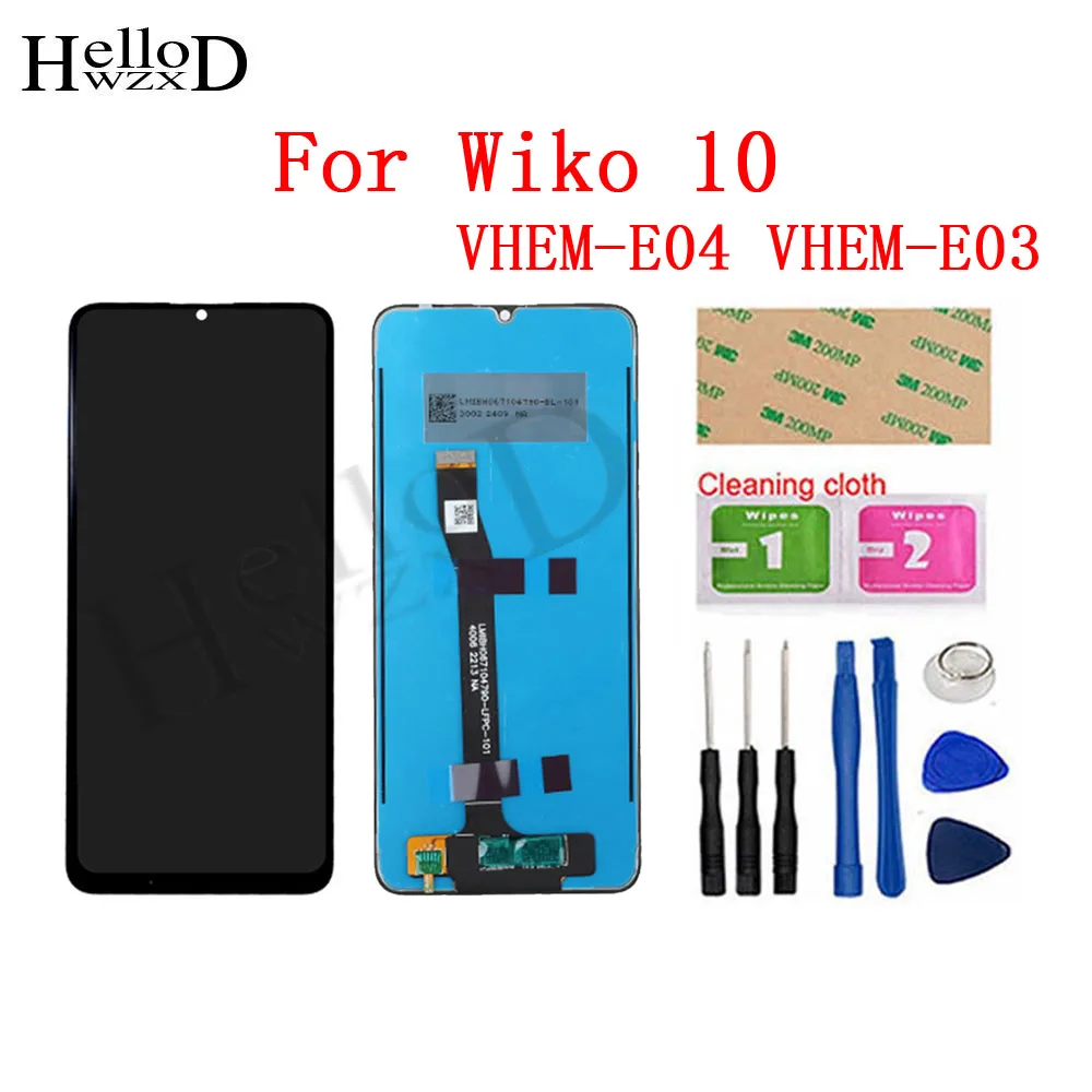 

6.75" Black For Wiko 10 VHEM-E04 VHEM-E03 LCD Display With Touch Screen Digitizer Sensor Panel Assembly Repair Parts