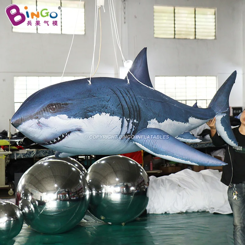 Hanging 3 Meters Length Airtight Inflatable Shark Model Balloon For Summer Ocean Event Party Decoration Toys - BG-O0138