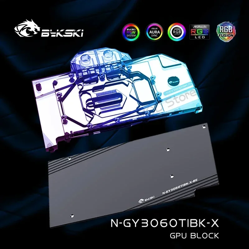 

Bykski N-GY3060TIBK-X, водяной блок графического процессора для GALAX GeForce RTX 3060 Ti EX (11-Click OC), радиатор видеокарты, кулер VGA 12 В/5 В RGB