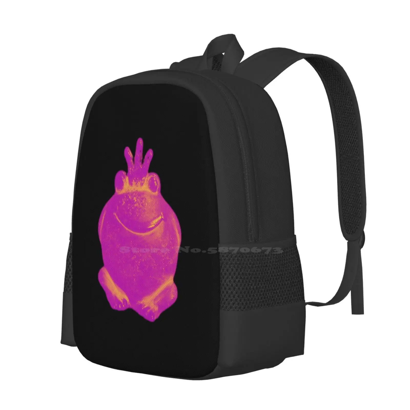 Don'T Be A Frog! Pink Hot Sale Schoolbag Backpack Fashion Bags Frog Prince Pink Trend Color Colors Colorful Frogking Kiss Me