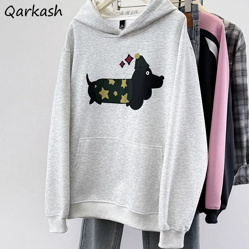 Cute Hoodies for Women Long Sleeve Spring Autumn Casual All-match Young College Printed Lovely Fashion Ins Pockets Hooded Tops