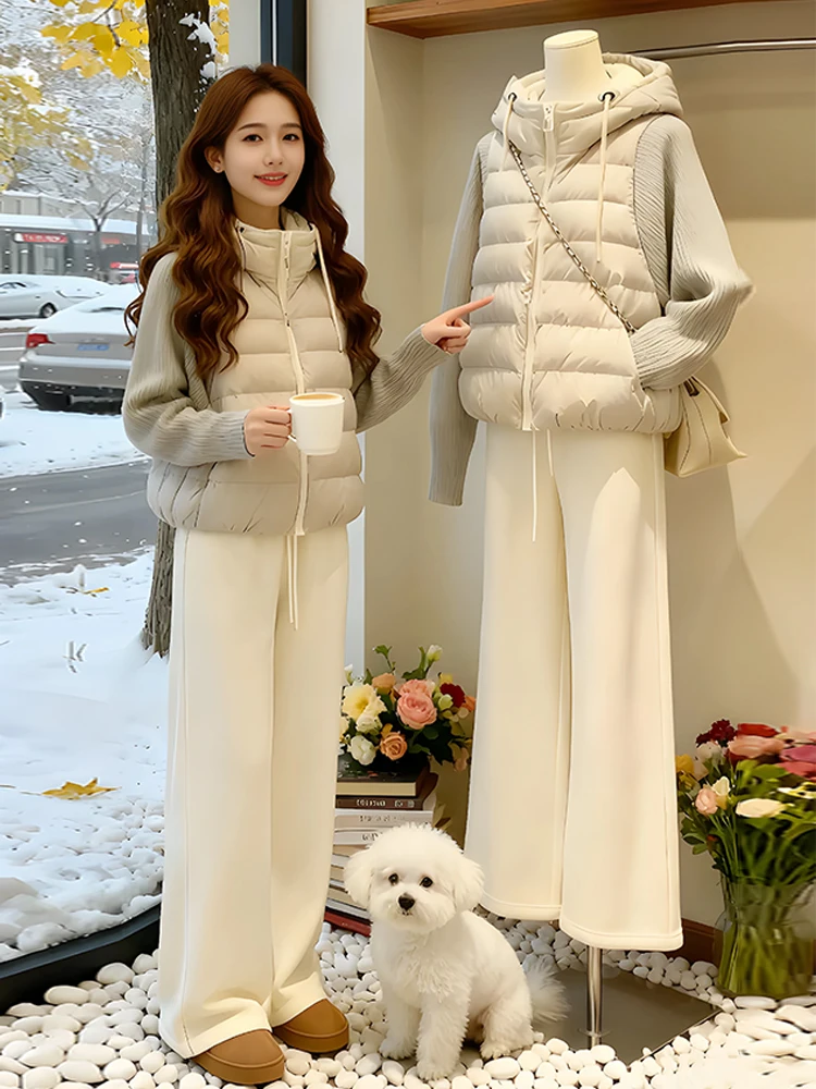 

Faionable Knitted ort Cotton Jaet Women's Autumn Winter New Sle Casual Loose Fit Breathable Zipper Closure Color Blo