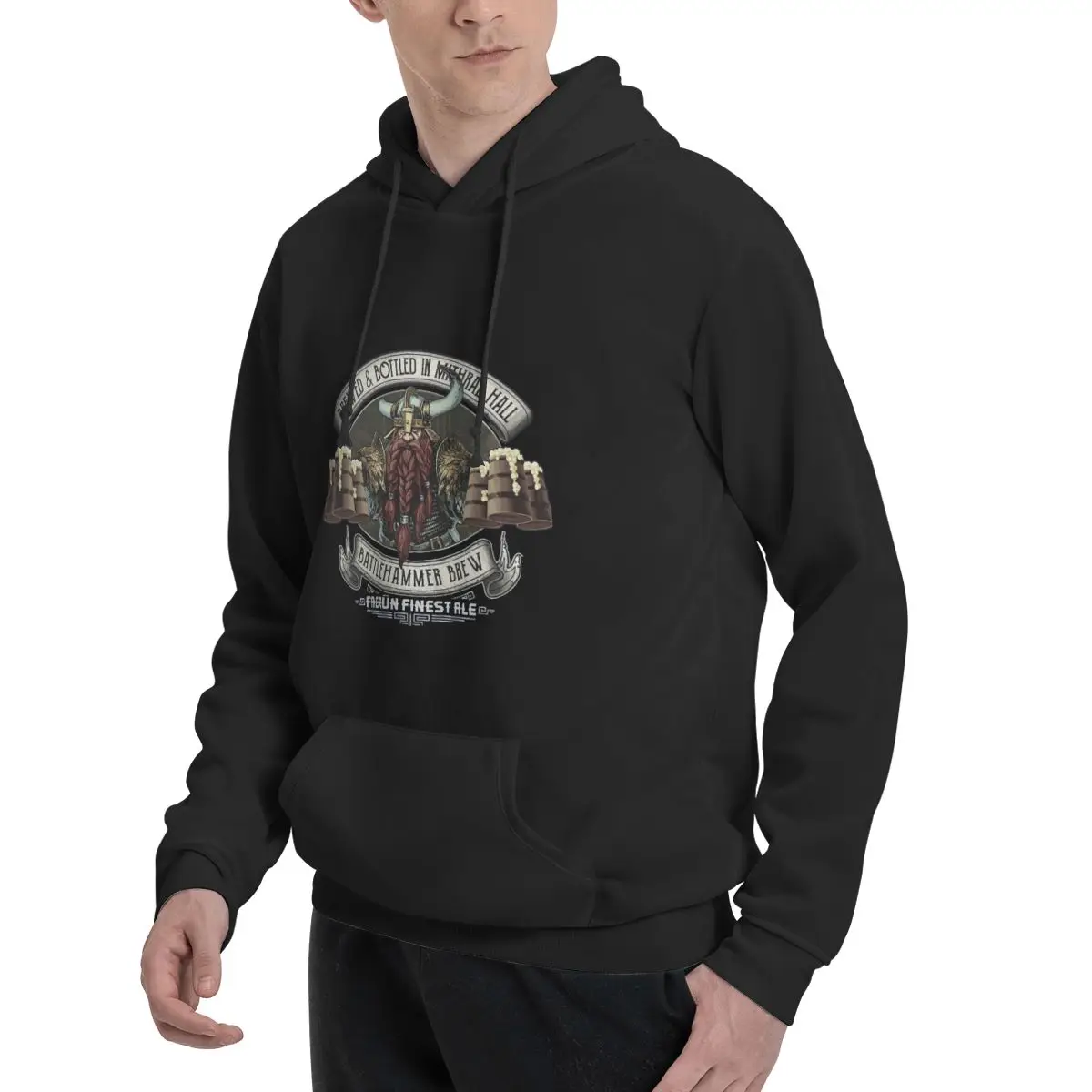 Sweat à capuche en polyester pour homme, couleurs Dif chaudes, ATA THRAL Hall genic lehammer brew Bruenor Faerun nain