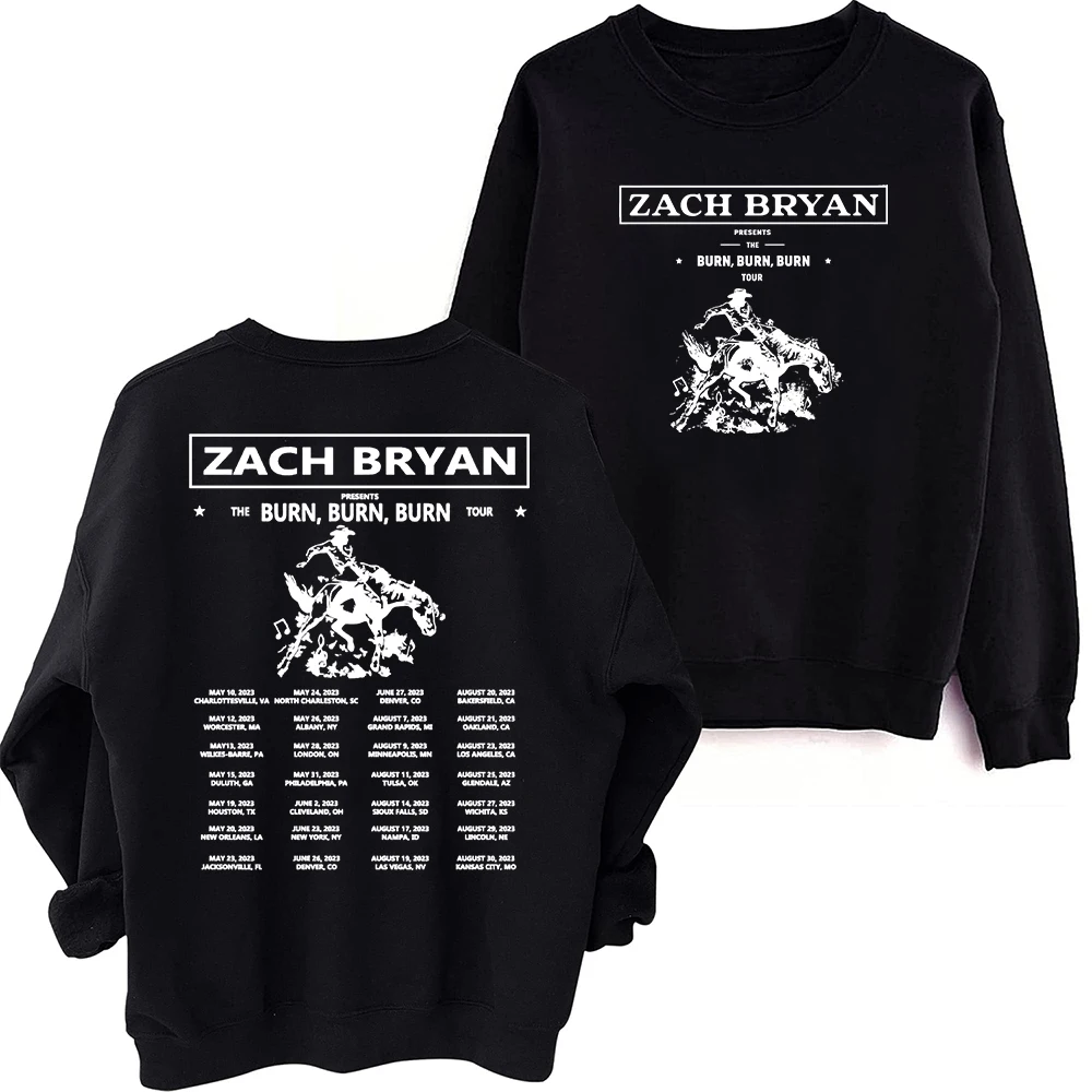 

Толстовка Zach Bryan Burn World Tour в стиле Харадзюку, топы большого размера с круглым вырезом и длинным рукавом, поклонники, Подарочные топы, Свитшот