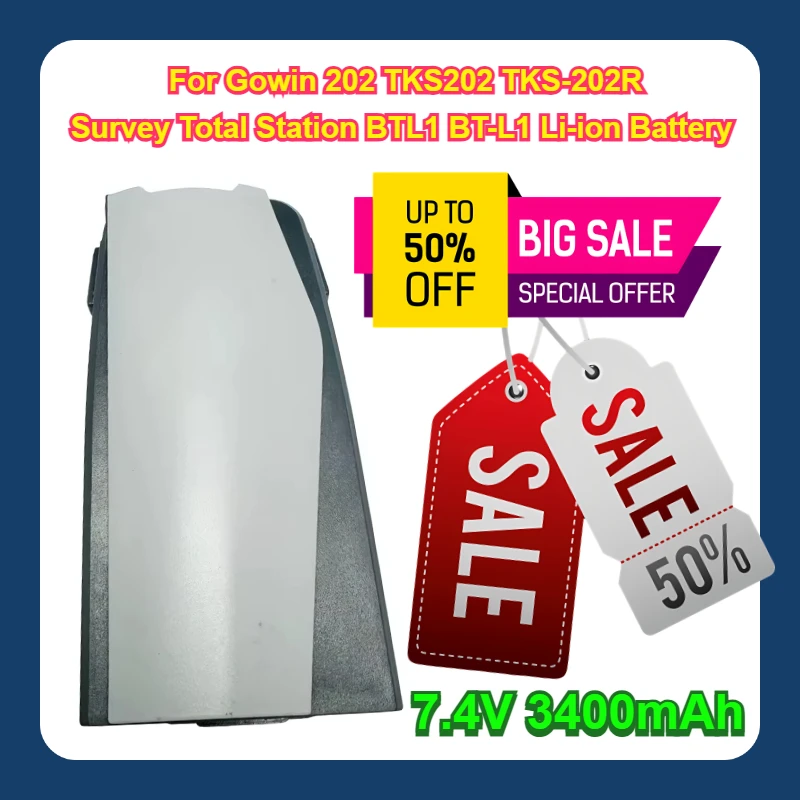 

7.4V 3400mAh For Gowin 202 TKS202 TKS-202R Survey Total Station BTL1 BT-L1 Li-ion Battery