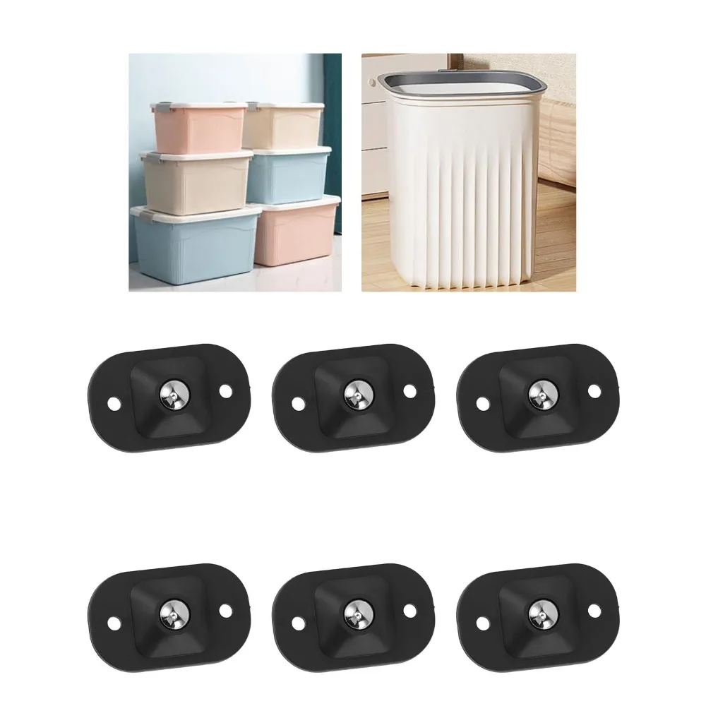 12pcs Black Self Adhesive Caster Wheels Smooth Rotation Easy Install Mini Swivel Wheels Slider Rollers Coffee Maker