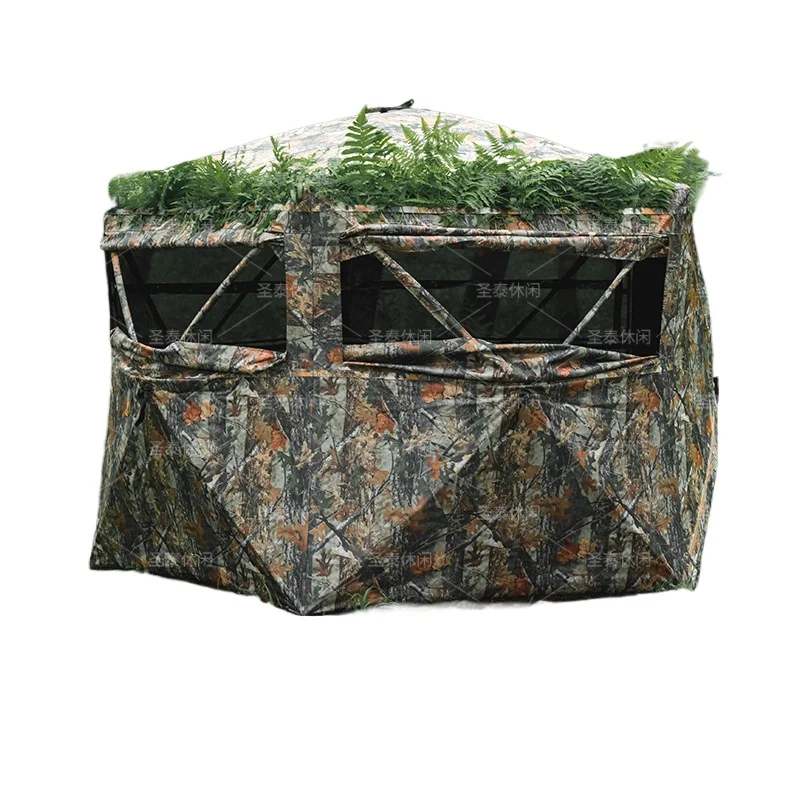 270 Degree Camouflage Hunting Tent for Outdoor Camping Bird Watching Tactical Shelter Quick Setup No Assembly OEM Custom