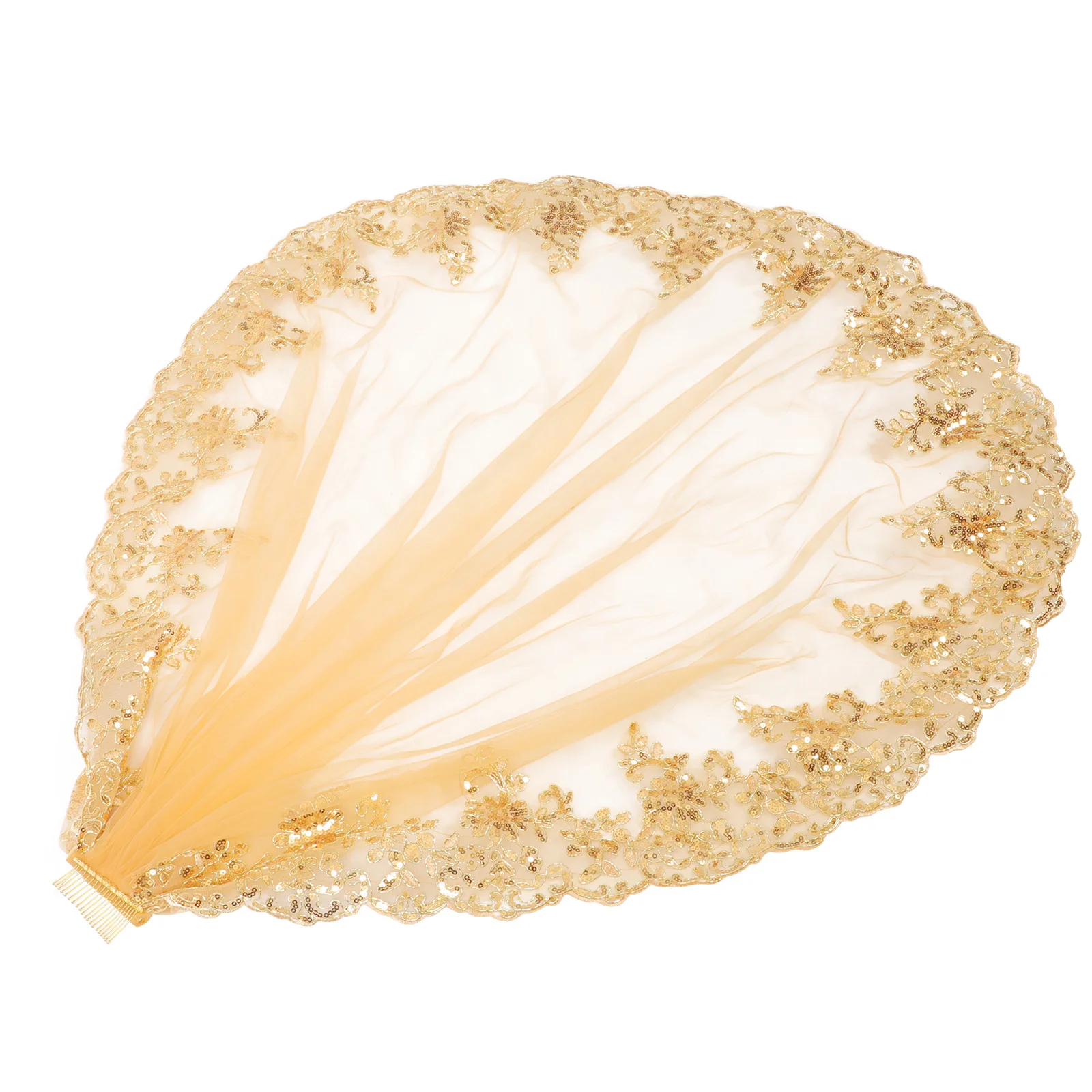 

Golden Bridal Veil Long Sequins Wedding Veil For Bride Hair Accessory Bachelorette Party Prom Marriage Event