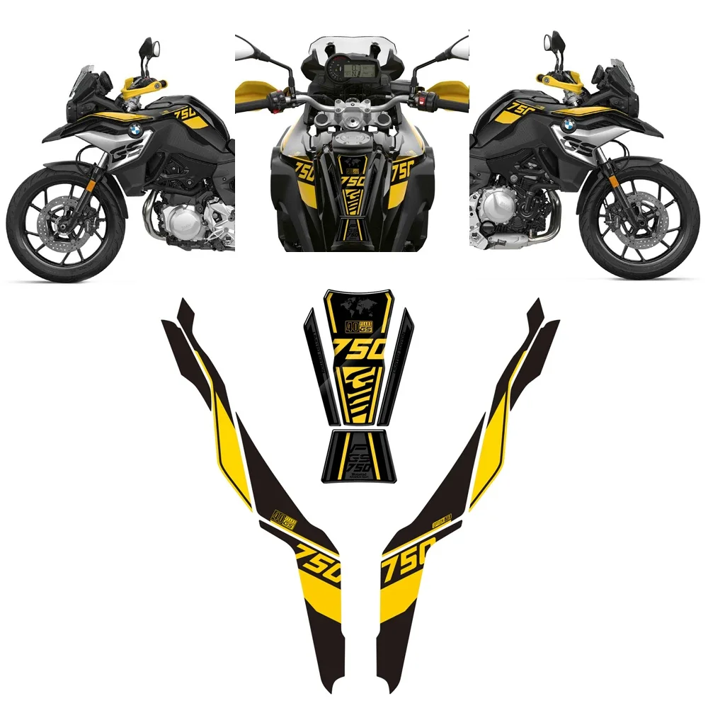 ل BMW F850GS F750GS 2018-2021 40 سنة الشارات دراجة نارية هدية مجموعة ملصقات وملصقات خزان