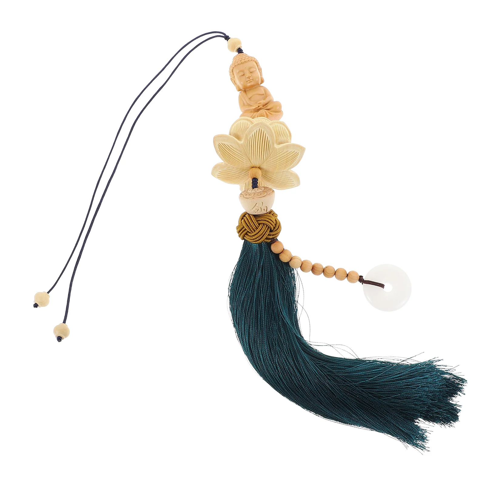 

Wooden Buddha Pendant Car Hanging Accessory Lotus Design Home Decor Auto Pendant Exquisite Craftsmanship Stylish Vehicle