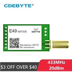 Módulo inalámbrico UART de 433MHz, 20dBm, antena ISM DIP SMA E49-400T20D CDEBYTE GFSK 1,0 km, transmisor de datos inalámbrico de bajo costo