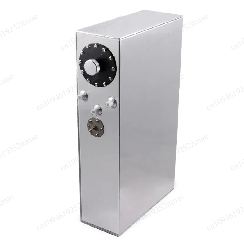 70L Aluminum Alloy Rectangular Auxiliary Fuel Tank With Sensor Cover AN8 Oil Pipe Adapter