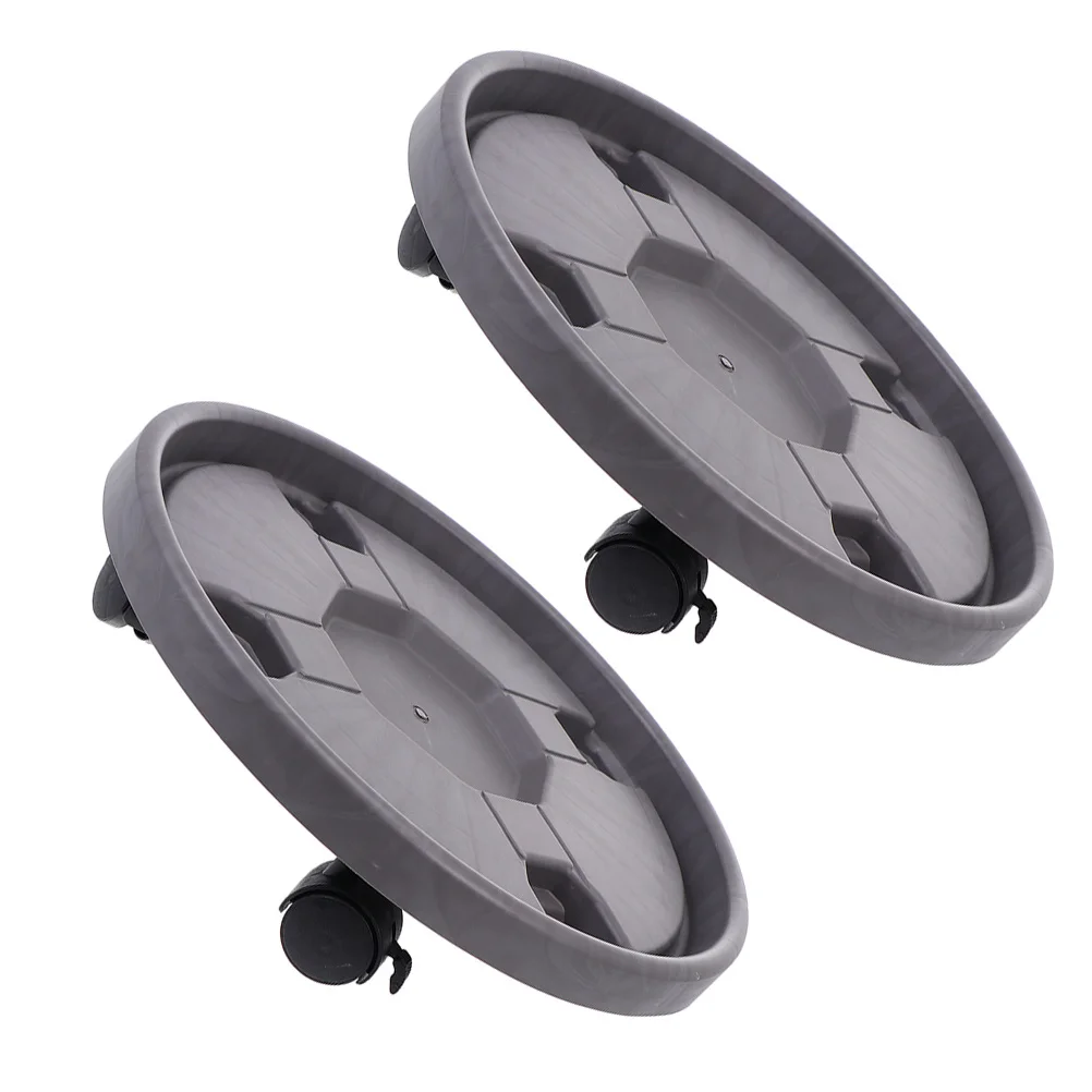 

2pcs Movable Planter Stand Thickened 360° Swivel Wheels Brakeable Round Trolley For Balcony Living Room Office Flower Pot Dolly