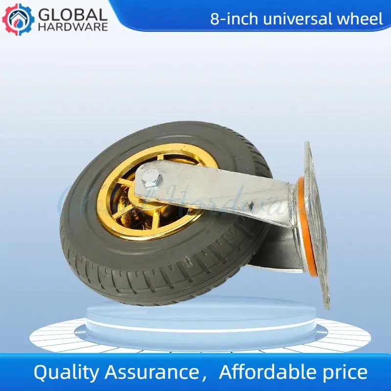 Ultra-Quiet 8-Inch Full-Glue Universal Wheel – Wear-Resistant & Shockproof Caster Designed for Warehouse Shelf Equipment