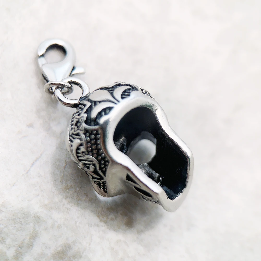 Lily Skull Charm Pendant Winter Fine Jewelry Vintage Punk Reble Gift For Men Women In 925 Sterling Silver