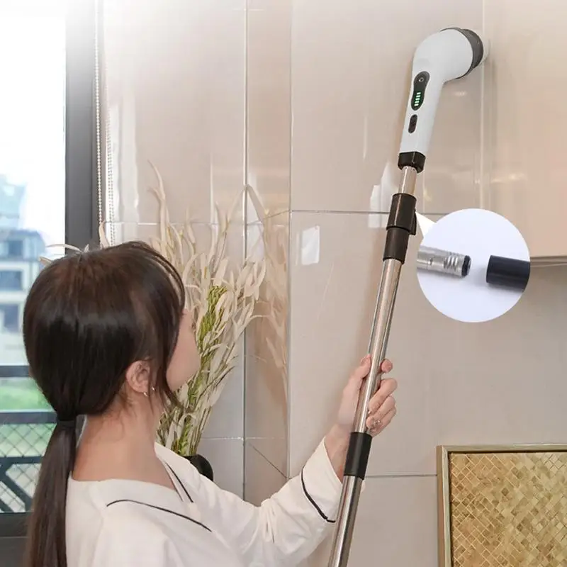 Scrubber elettrico potente Scrubber per la pulizia del bagno con 3 testine di lavaggio spazzola per la pulizia elettrica del bagno