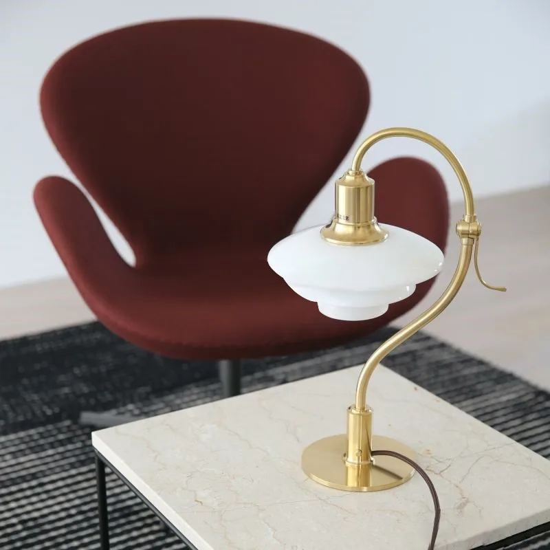 Denmark  Designer Bauhaus Style Adjustable Table Lamp Vintage Glass Desk Light for Bedroom Bedside