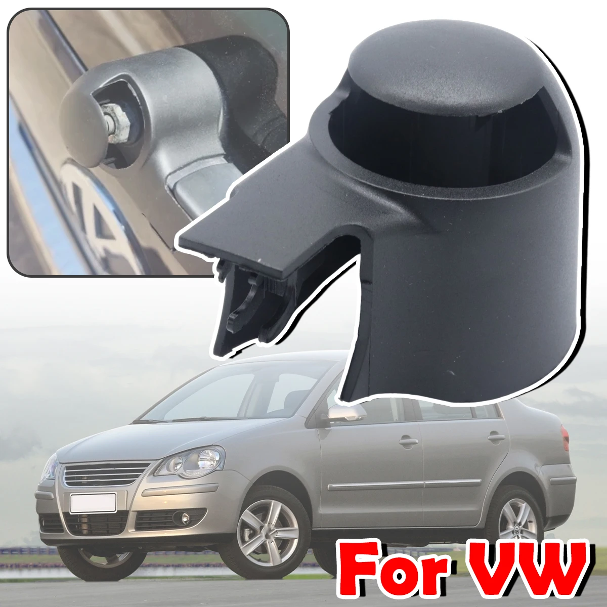 Car Rear Windshield Window Wiper Arm Rocker Bolt Cover Black Plastic Cap For VW POLO GOLF Passat Jetta Sharan R32 Transporter