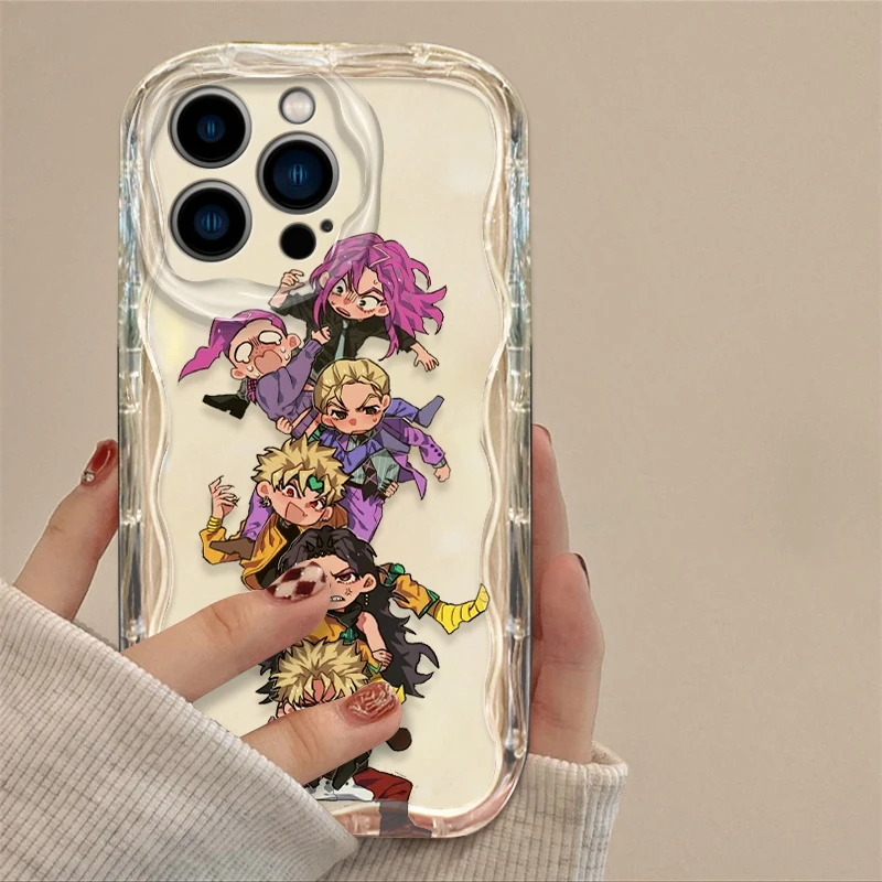 JoJo Bizarre Adventure Cover For Apple iPhone 15 14 13 12 11 Pro X XR XS Max Plus 8 7 Plus SE Wave Oil Phone Case