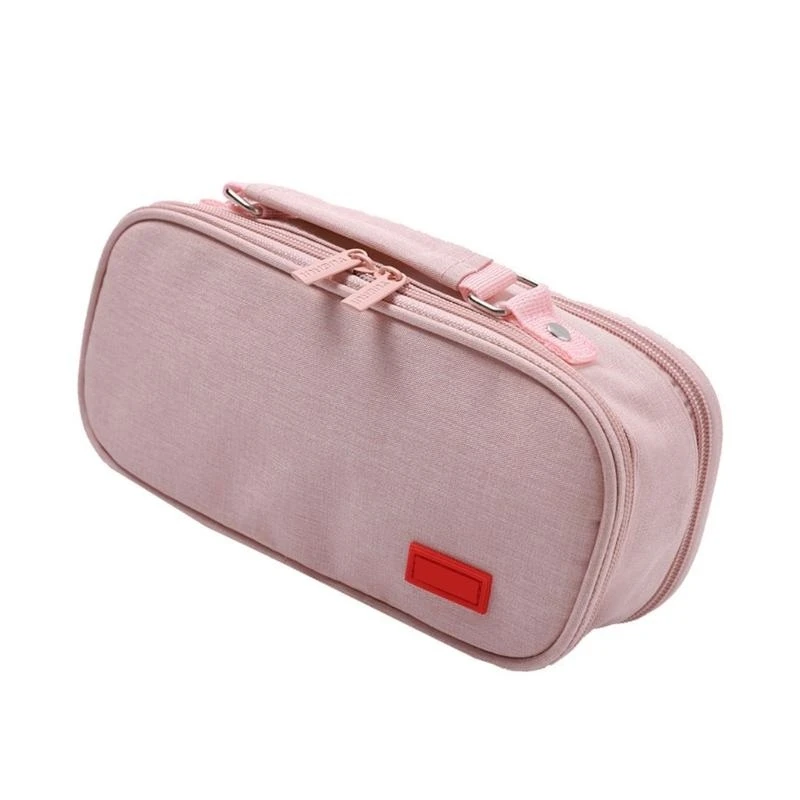 G88D Canvas Pen Pouches Pen Bag Travel Cosmetics Carrying Case 24x8.5x11cm