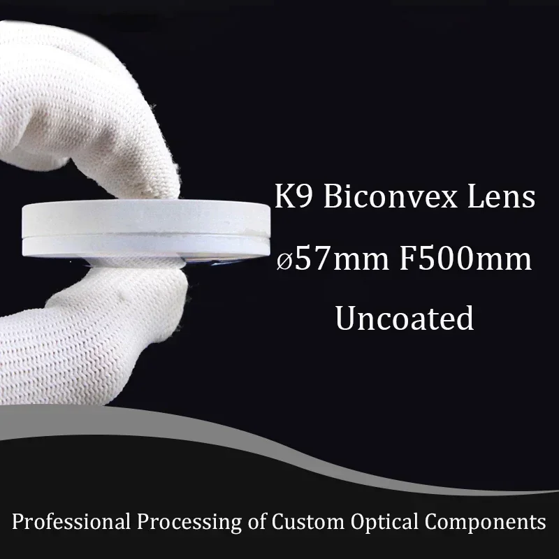 Conjunto de lentes acromáticas com distância focal de 500 mm e diâmetro de 57 mm