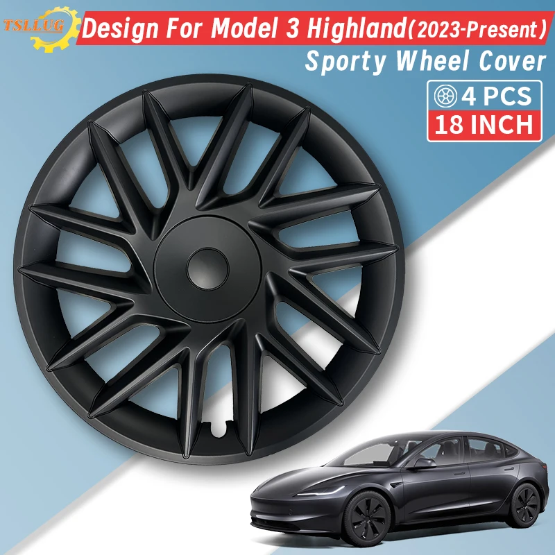 

4PCS 18 Inch HubCap for Tesla Model 3 Highland 2023–Present 22nd Style Hubcap Replacement Wheels Cover Full Rim Accessories