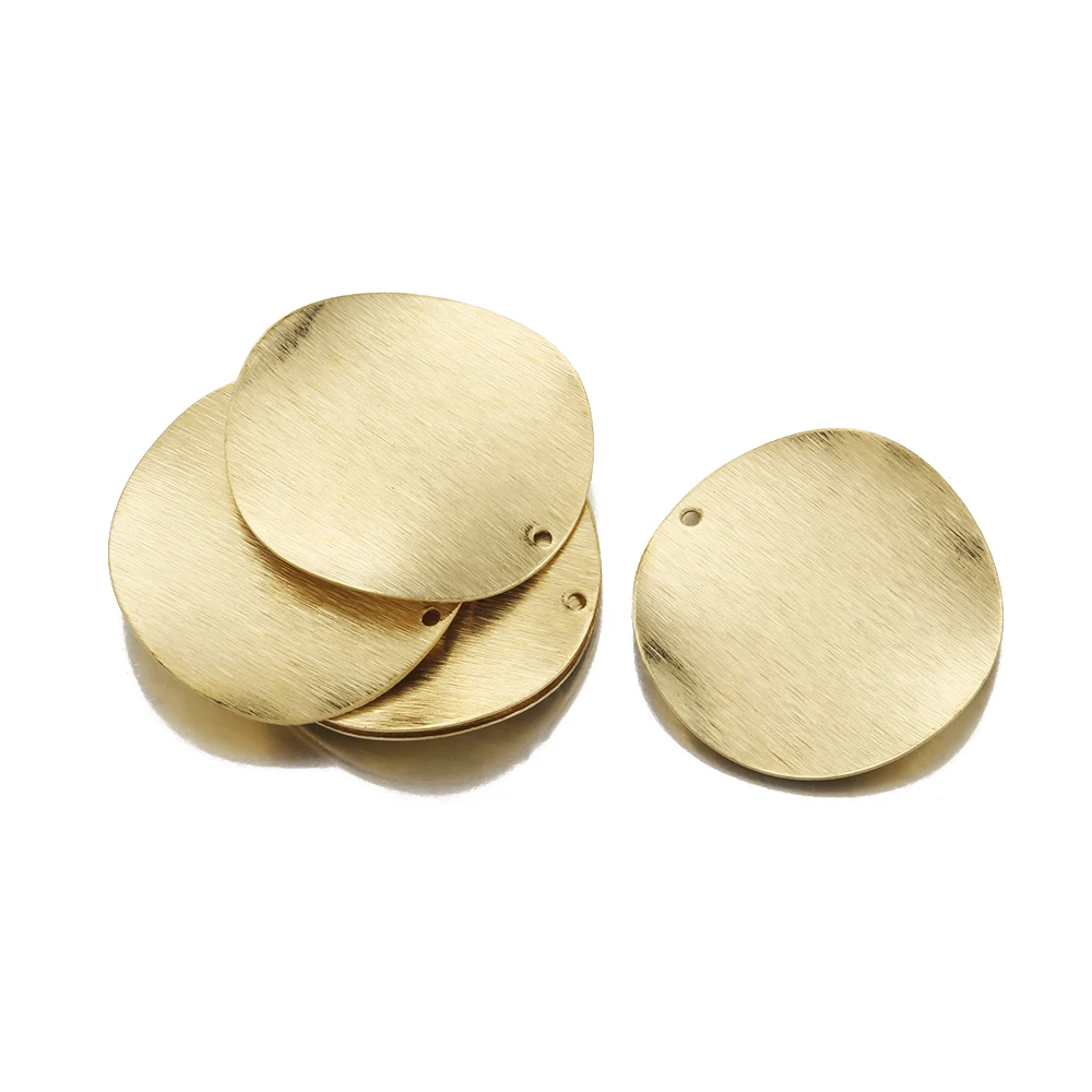 

10Pcs Raw Brass Textured Curved Round Charms Circle Disc Pendant Charm for Jewelry Making Diy Drop Earring Necklace Findings