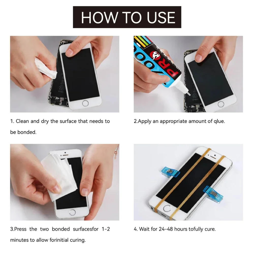 BIGLU T7000 PRO Kleber Schwarz Klebstoffe Telefon Kleber DIY Bildschirm Reparatur Klebrige Tablet PC Reparatur Bildschirm Glas Rahmen Kleber – Detail 6