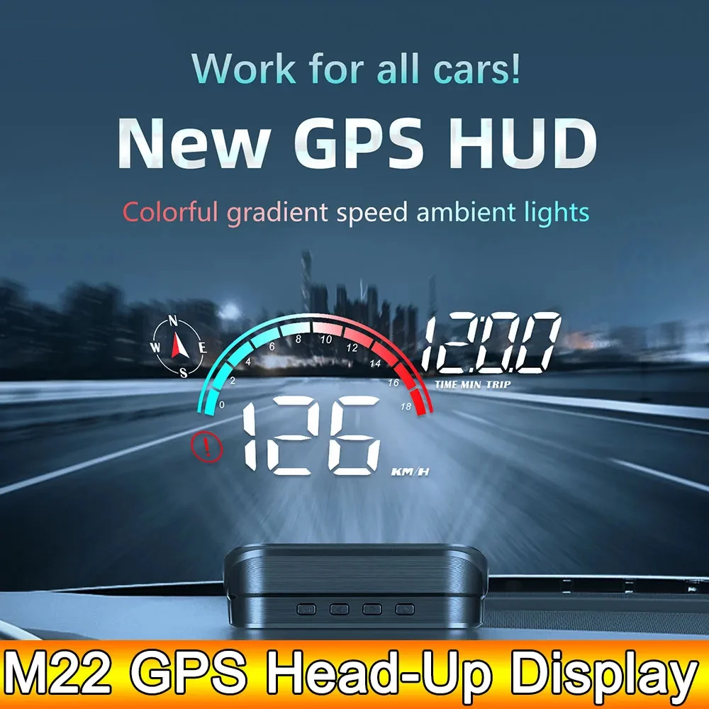 

Car Head Up Display GPS HUD LCD Projection On Glass Car Speed Meter Windshield Projector Clock Universal Digital Speedometer