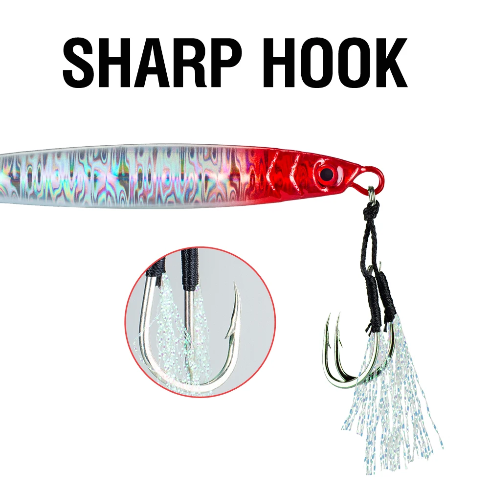 1Pc Metal Jig Casting Lure 14g-100g Sinking Metal Jigging Lures Artificial Hard Bait Fishing Jig with 3D Eyes And Sharp Hooks - view 3