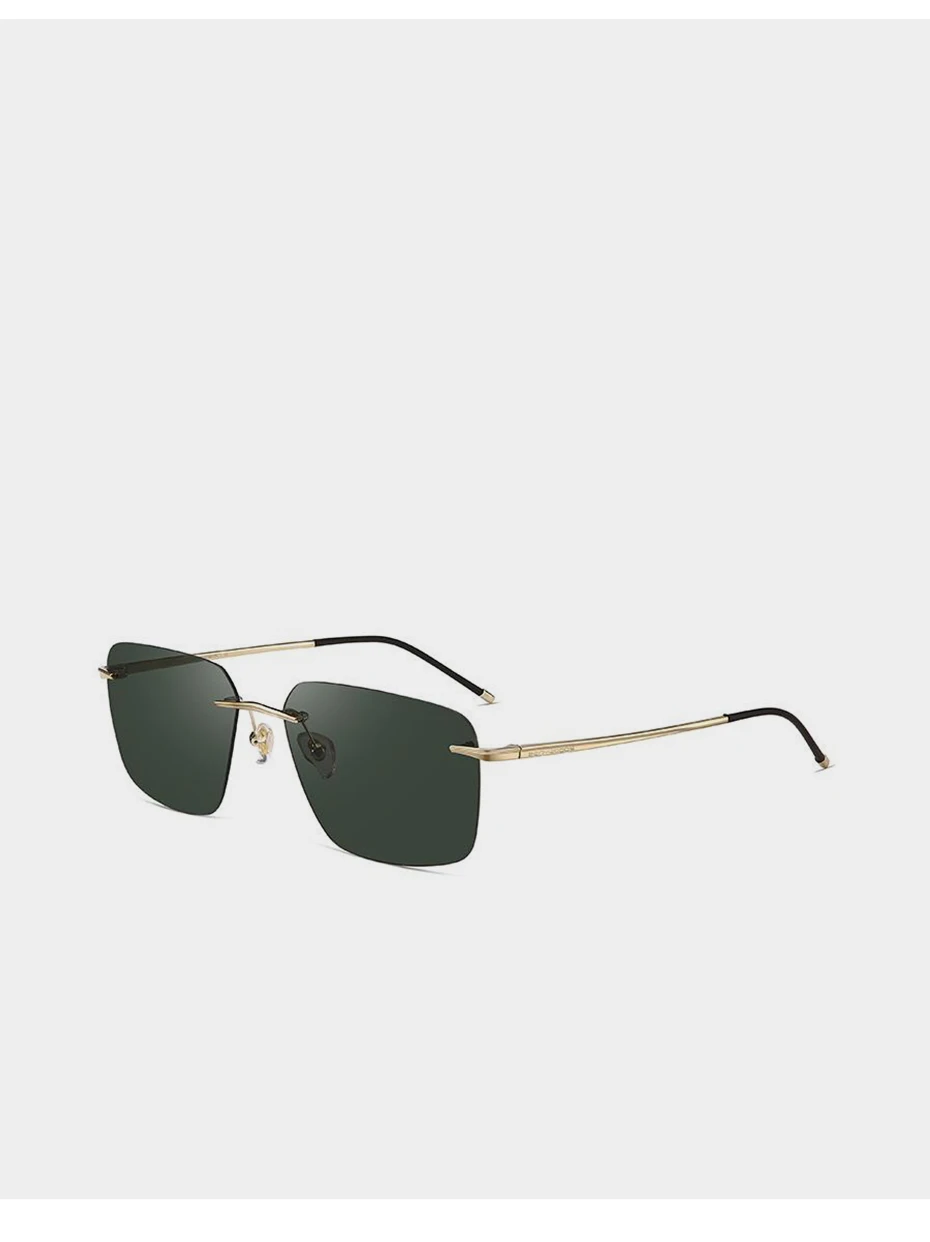 CAPONI reines Titan photo chrome Sonnenbrille randlos polarisiert fahren Herren Sonnenbrille ultraleichte UV400 Marken schirme bs28923 – Detail 18