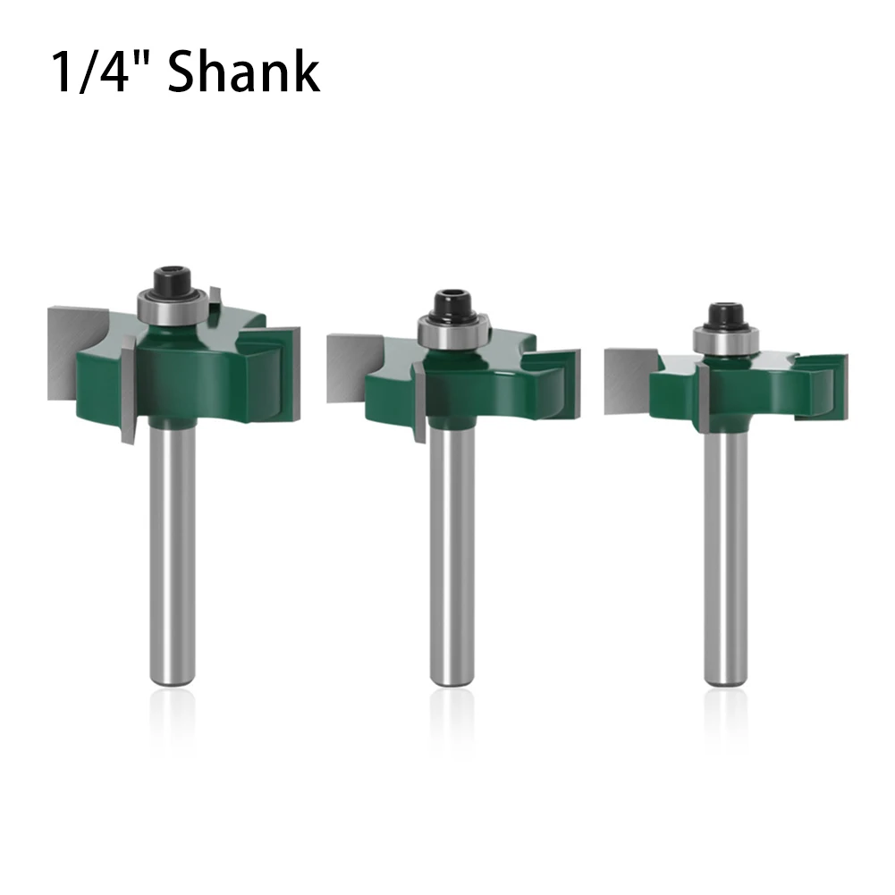 Four Flute Bearing Guided T Groove Wood Router Bit 1/4