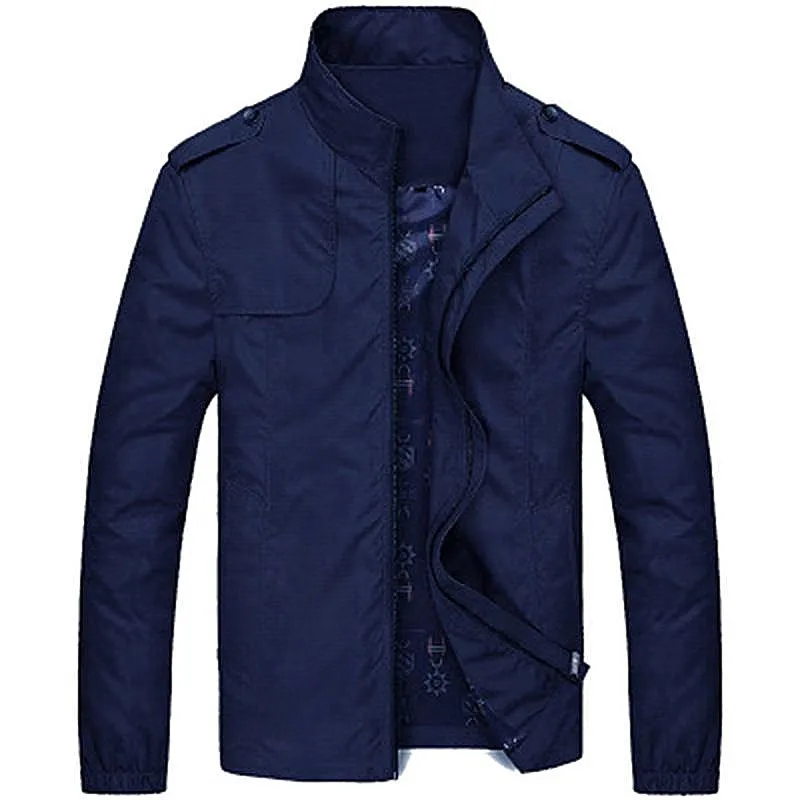 

Men's Casual Stand-Up Collar Plum-Size Jacket 2025 New Style Youth Thin Fashionable Zipper Top