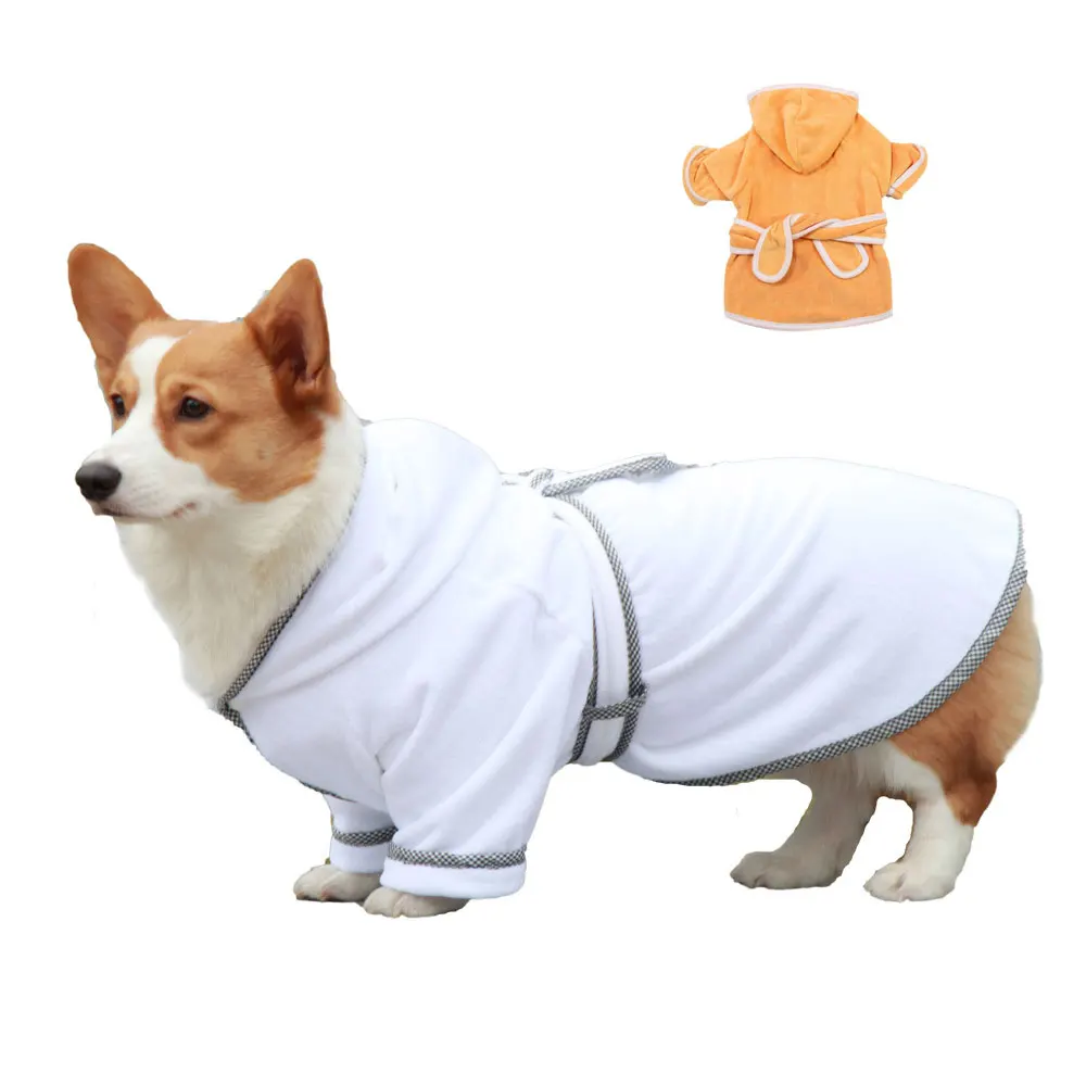 Microfiber Bathrobe for Dog Drying, Quickly Absorbing Water Bath Towel, Cat Hood, Pet Grooming Product