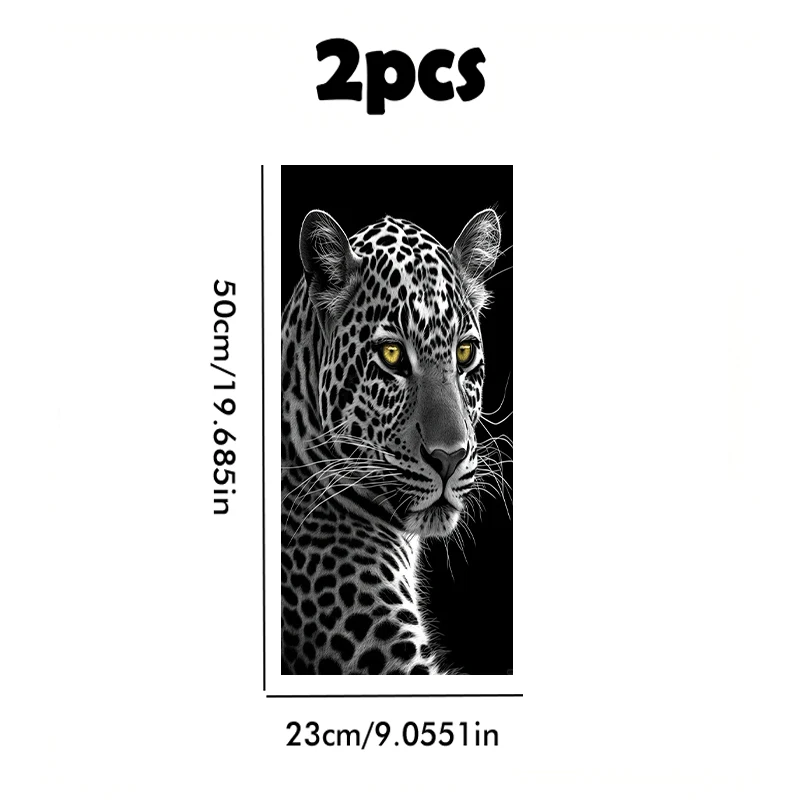 2pcs car center pillar protection stickers Leopard Pattern scratch resistant film