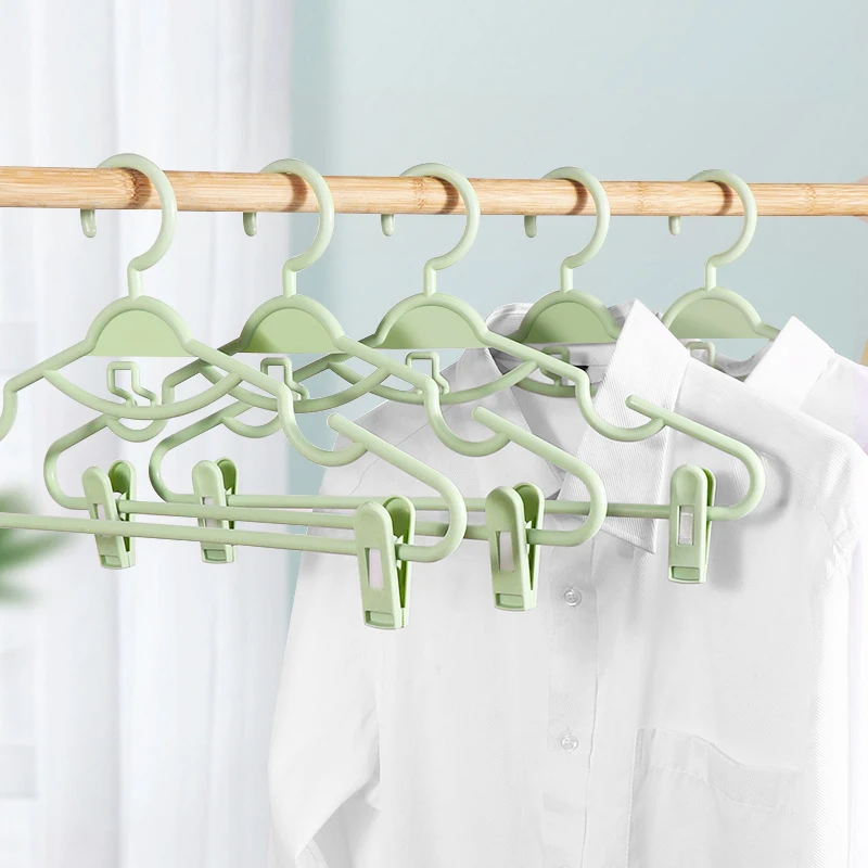 5/10PCS Hanging Adult Hanger With Clip Elasticity Plastic Portable Women Set Of Hangers Storage Non-Slip Skirt Organizers