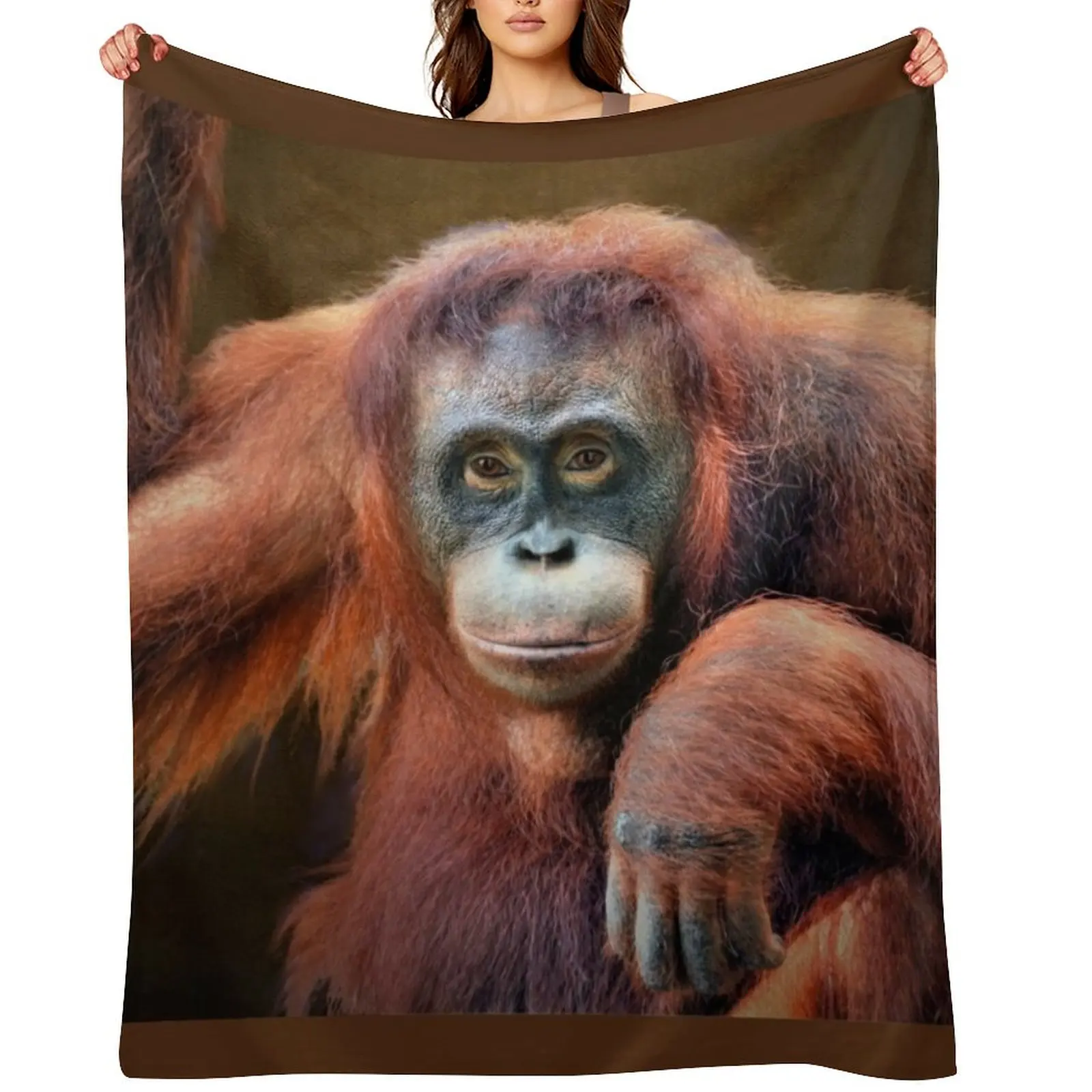 

Orangutan Throw Blanket Quilt Flannel Furry Thermal Blankets
