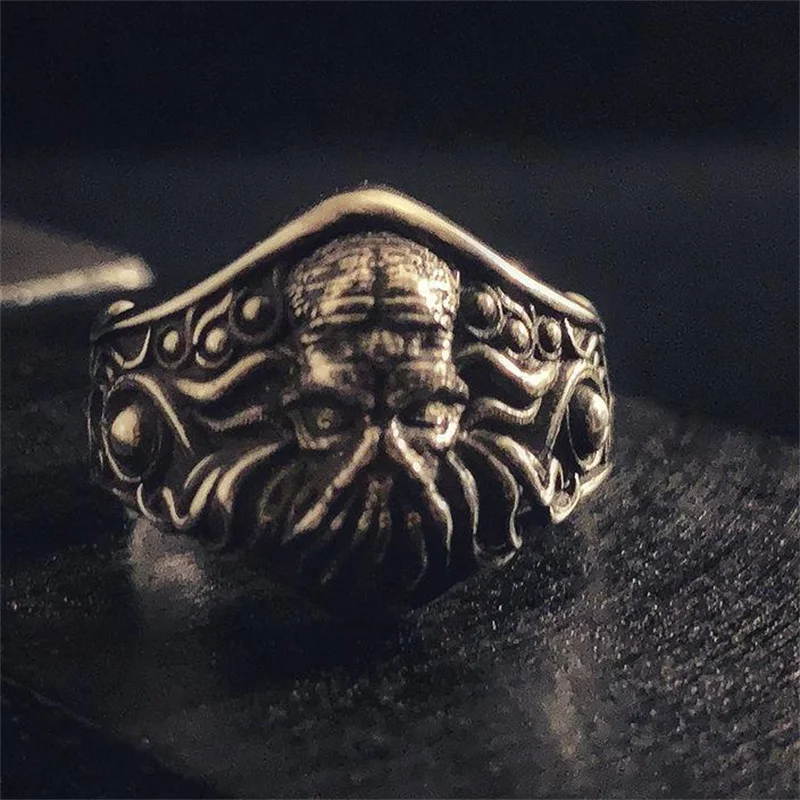 3cm Hastur cthulhu Figure goth punk octopus ring metal collection model toy