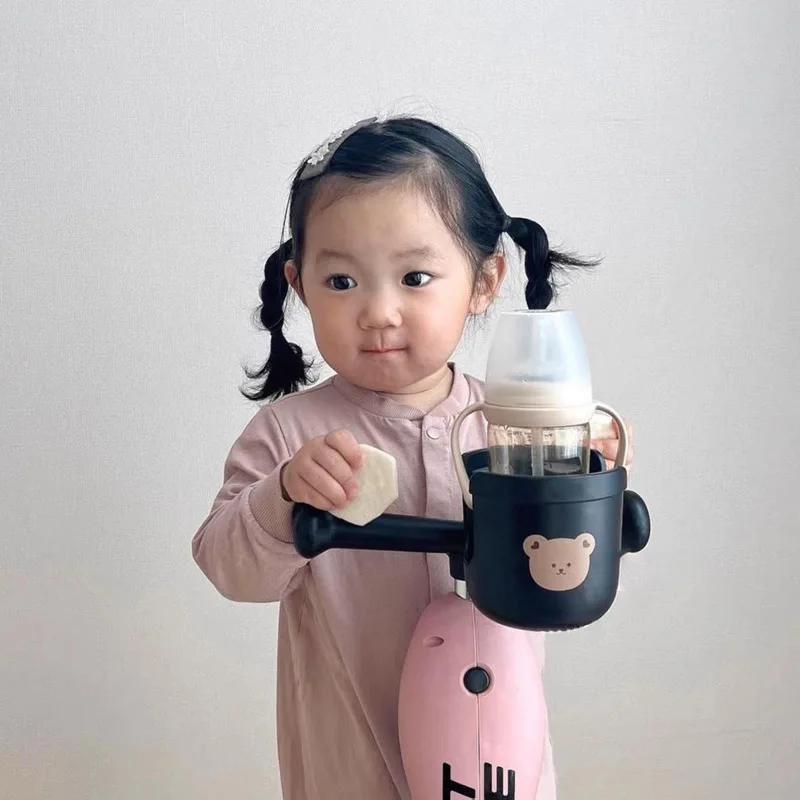 Cartoon Bear Baby Stroller Cup Holder Stroller Accessories Cup Mobile Phone Holder Children Tricycle Cart Bottle Rack Milk Water